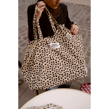 Sac Cabas XXL Léopard cœur Amour toujours