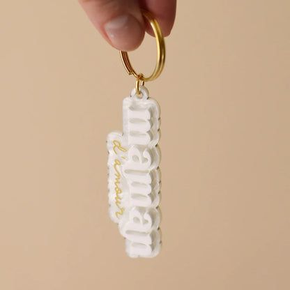 Porte clés maman en relief