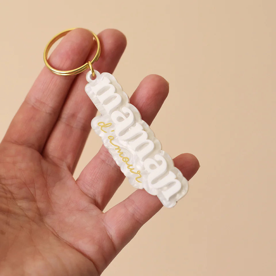 Porte clés maman en relief