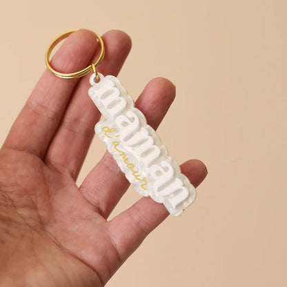 Porte clés maman en relief