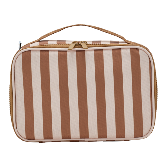 Lunch bag isotherme fond beige / rayure marron