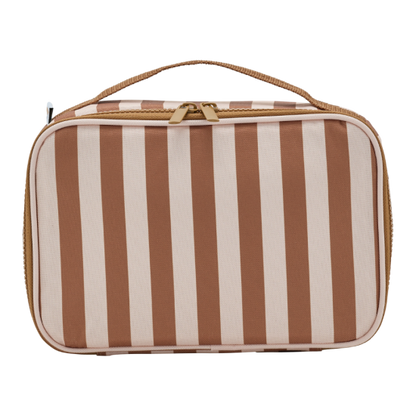Lunch bag isotherme fond beige / rayure marron
