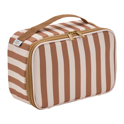 Lunch bag isotherme fond beige / rayure marron