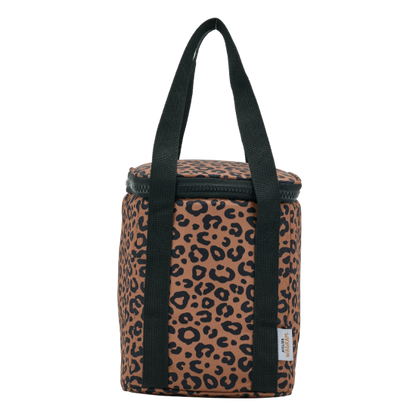 Sac bag isotherme léopard noir / fond marron