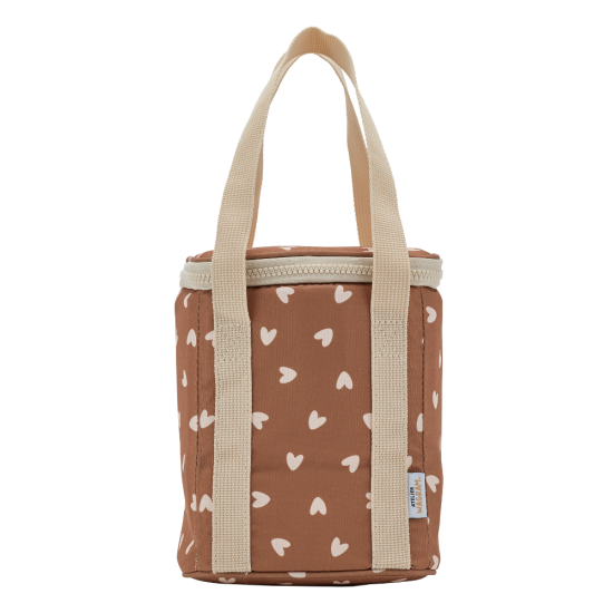 Sac bag isotherme cœur beige / fond marron