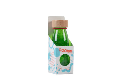 Bouteille sensorielle à paillettes - verte
