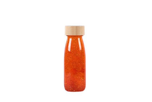 Bouteille sensorielle à paillettes - orange