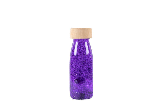 Bouteille sensorielle à paillettes - violet