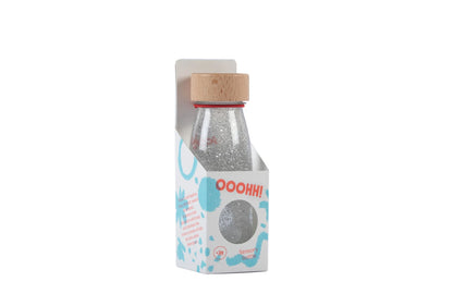 Bouteille sensorielle à paillettes - argent
