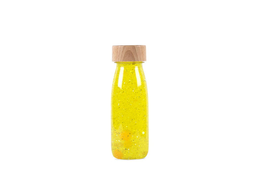 Bouteille sensorielle à paillettes - jaune