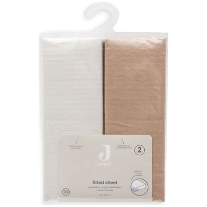 Drap-housse pack 2 - Jersey - Light Terra & Oatmeal