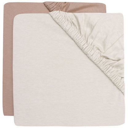 Drap-housse pack 2 - Jersey - Light Terra & Oatmeal