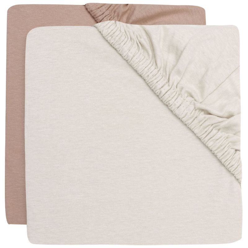 Drap-housse pack 2 - Jersey - Light Terra & Oatmeal