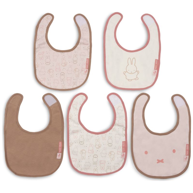 Lot de 5 bavoirs imperméables Miffy Moments Silk Rose