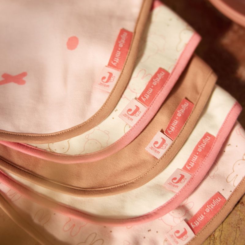 Lot de 5 bavoirs imperméables Miffy Moments Silk Rose