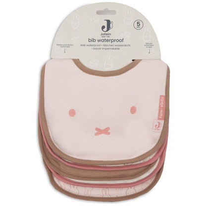 Lot de 5 bavoirs imperméables Miffy Moments Silk Rose