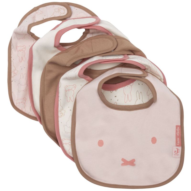 Lot de 5 bavoirs imperméables Miffy Moments Silk Rose